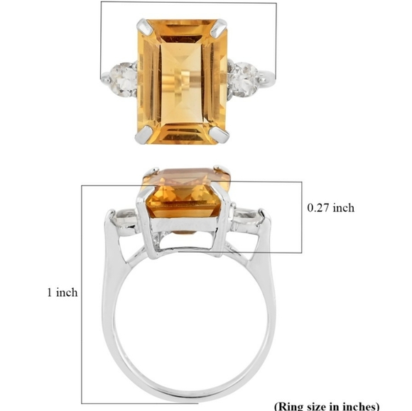 NWT Brazilian Citrine & White Topaz Ring - 8 - Picture 11 of 12